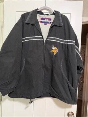 Men's Black Minnesota Vikings Logo Zip-Front Jacket